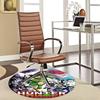 1pc Hunter x Hunter Anime Cartoon Design Round Carpet for Office Chair Mat, Non-Slip Rug Suitable for Home Decoration, Living Room, Bedroom