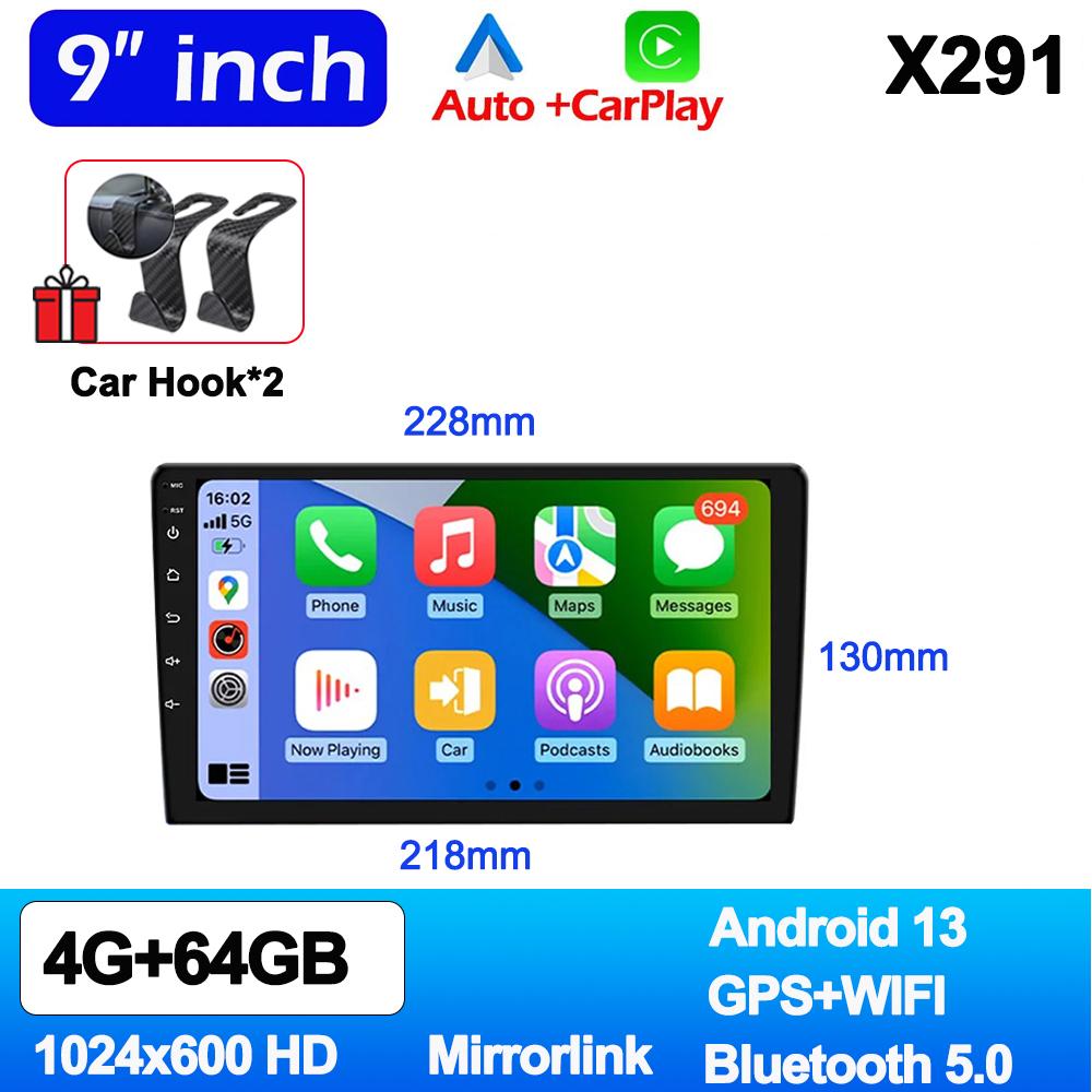 7/9/10inch Universal Android 13 Car Radio 64G Autoradio Wireless Carplay Android Auto 2Din Car Radio GPS BT Central Multimedia