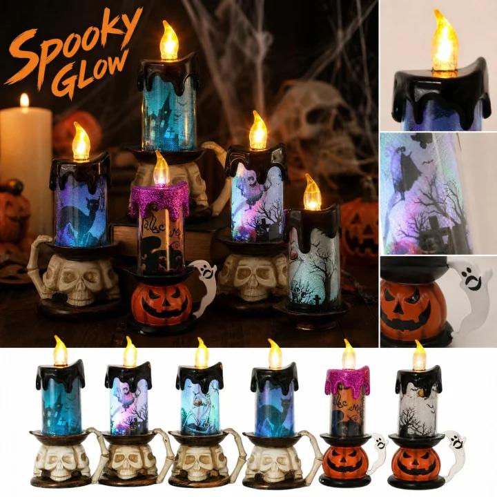 Festive Halloween Decorative Candle Light Ornament for Indoor Home Table Party Decor