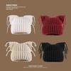Korean style Cat ear Tassel Hats Women's Autumn and Winter Woolen Hats Outdoor Warm Cold Hats Versatile and Cute Knitted Hats for Students
