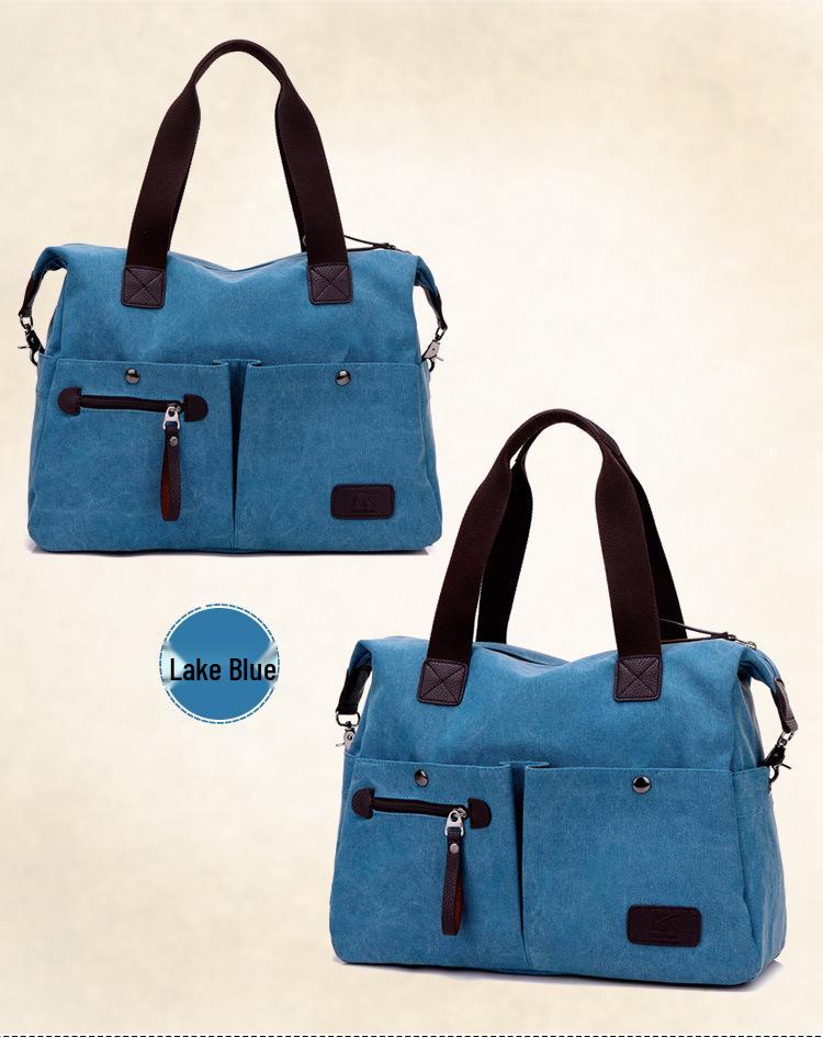 2025 Retro Korean Style Women's Canvas Handbag, Casual Large Crossbody & Shoulder Bag