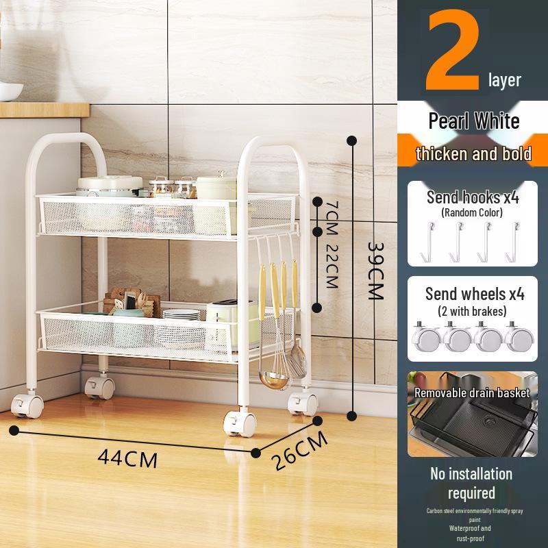 Movable Multi-Layer Kitchen & Bathroom Storage Rack for Fruits & Vegetables