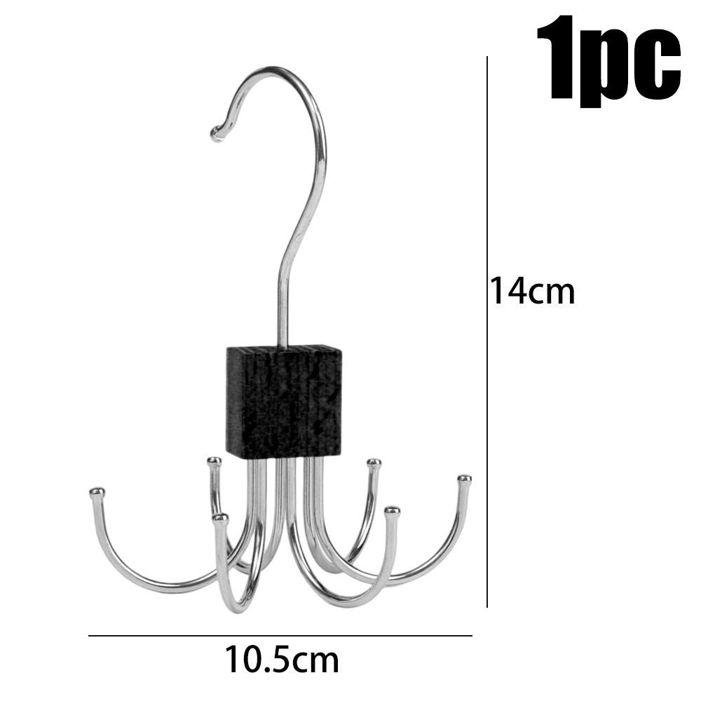 New Wooden Hanger Universal Rotatable Wardrobe Hook Traceless Six-claw Belt Organizer