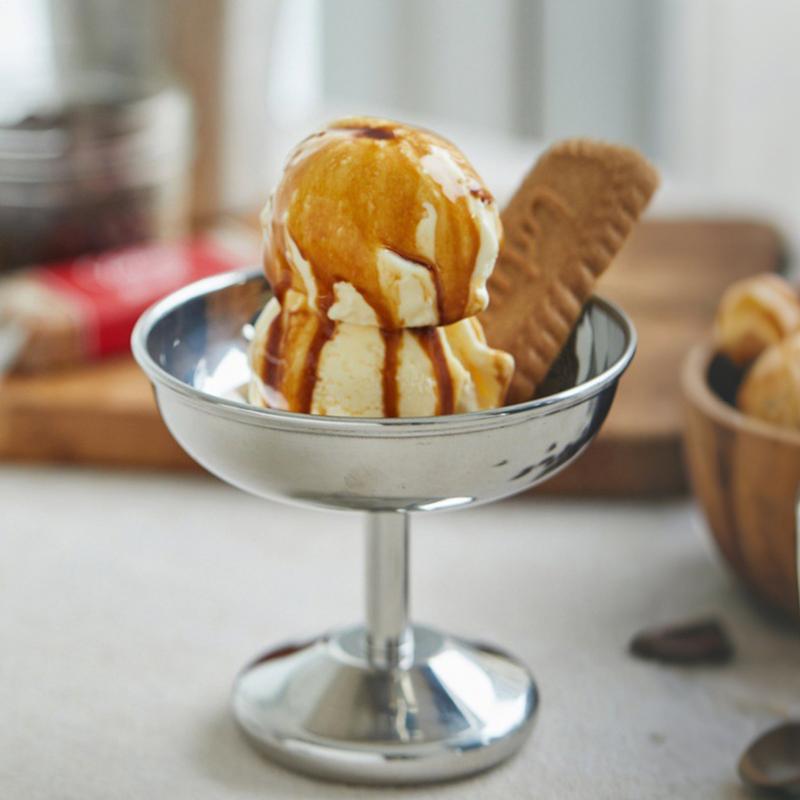 Stainless Steel Dessert Cup Pudding Cups Salad Dessert Holder Space Saving Snack Fruit Goblet Container For Pudding Parfait