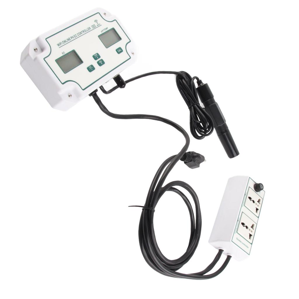 Water Quality Tester PH EC TEMP 3 in 1 Tester WIFI Automatic Identification Tester with Alarm Function EU Plug 230V