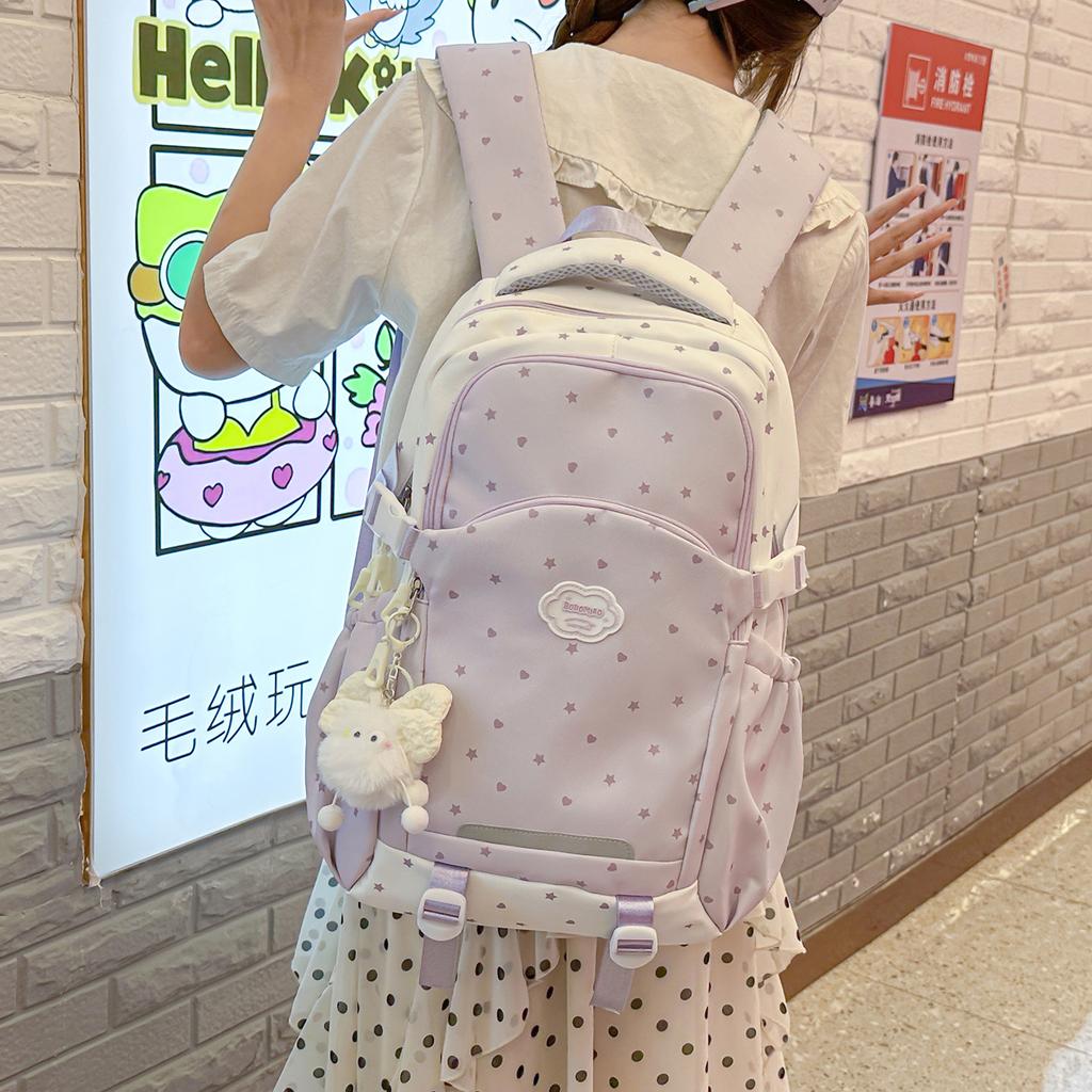 Schoolbag High-value schoolbag for female junior high school students and high school students Korean version ins niche backpack for female