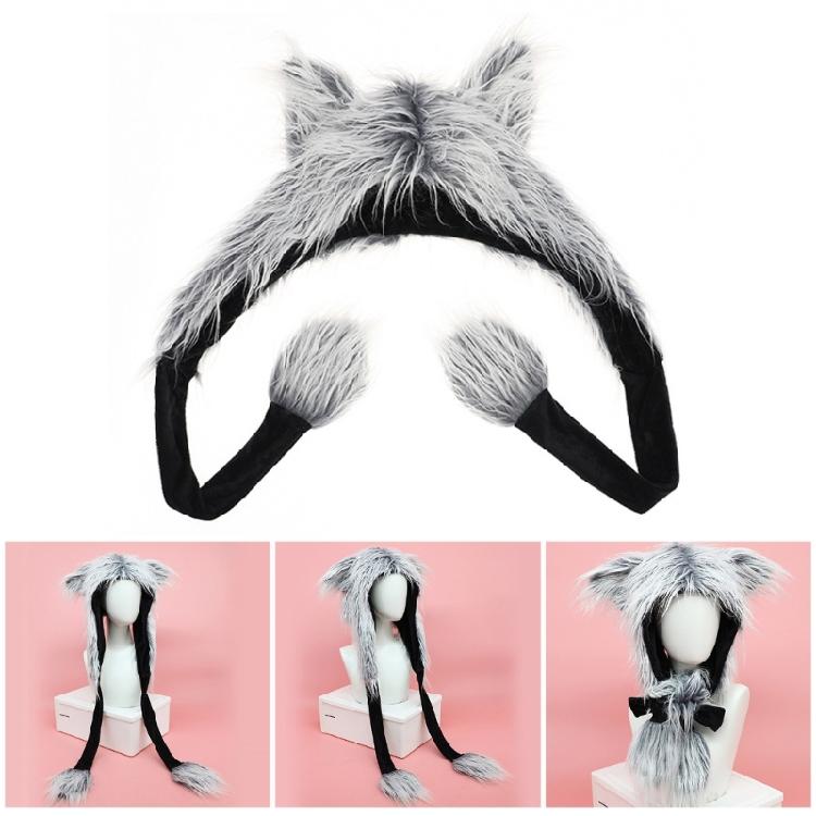 Cosplay Head Wrap Thicken Furry Wolf Hat for Climbing Skiing Sports Headwear