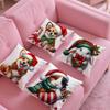 Christmas Atmosphere Animals Pillow Case Silky Short Plush with Invisible Zipper Dustproof Sofa Cushion Cover for Home Decor