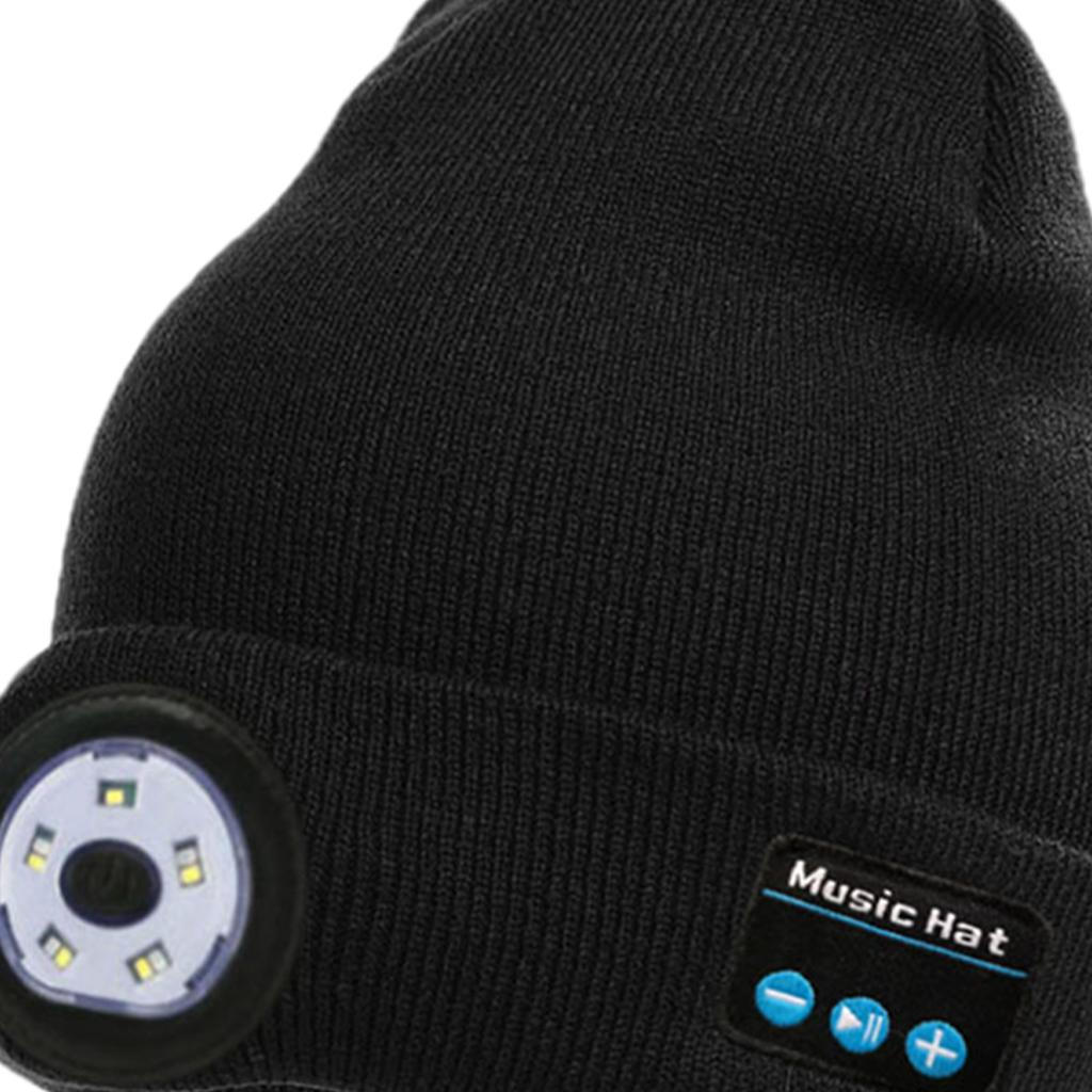 for Men Sports , Rechargeable Outdoor Hiking Flashlight Hat with Speaker Gifts Lovers