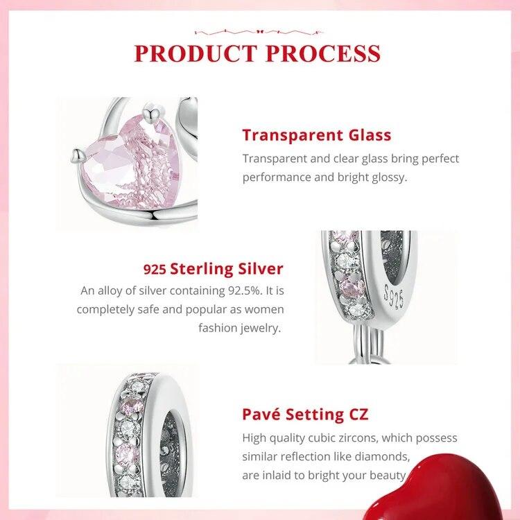 WOSTU Colgantes de unicornio transparente de Plata de Ley 925 con diseño de luna y estrella, aptos para Pulsera Original, regalo de joyería DIY