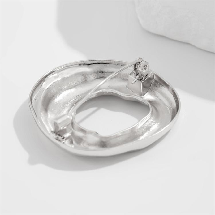 Delicate Hollow Pattern Alloy Brooch Eye Catching Lapel Pin Accessory For Women Seeking Unique Style Accent