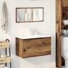 3 Piece Bathroom Furniture Set Rustic Wood Effect Engineered Wood
