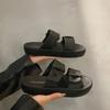 Simple Internet celebrity outer wear soft-soled slippers women's ins summer 2025 new black non-slip premium cool slippers