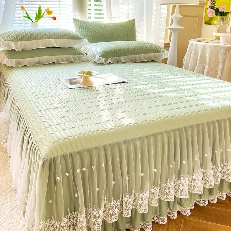 

Летняя латексная юбка для кровати, коврик, моющийся, мягкий коврик из ледяного шелка, складной, из трех частей, бытовой, летний коврик для кондиционера, покрывало 150*200cm