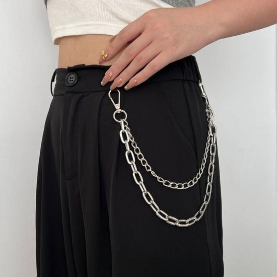 Cross-Border Double-Layer Punk Hip-Hop Waist Chain for Men