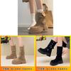 Womens Fall Winter Pu Slipon Ankle Boots With Nonslip Rubber Sole For Casual Comfort