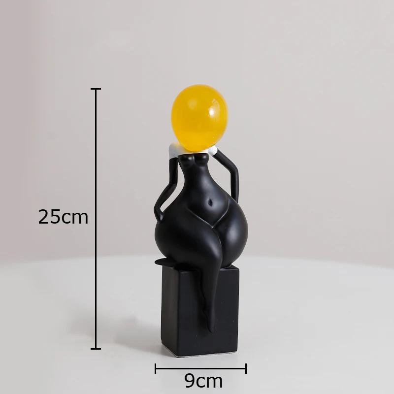 Креативная пухлая фигурка из смолы, настольное украшение, современные поделки, орнаменты, абстрактные фигуры, скульптура, эстетичный декор для комнаты