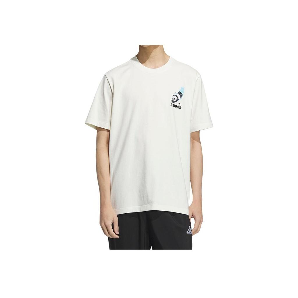 Adidas SS25 Fashion Soft Versatile Short Sleeve T-Shirt Men Tops Han-Jade-White KC3368