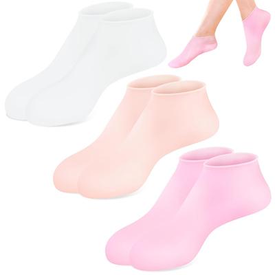 3 Pairs Silicone Socks for Women for Repairing Dry Feet, Cracked Heels