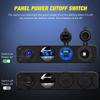 1PC Yacht Bus RV 4-in-1 Combination Panel with Cigarette Lighter Digital Voltmeter Intelligent Fast Charge QC3.0 + PD