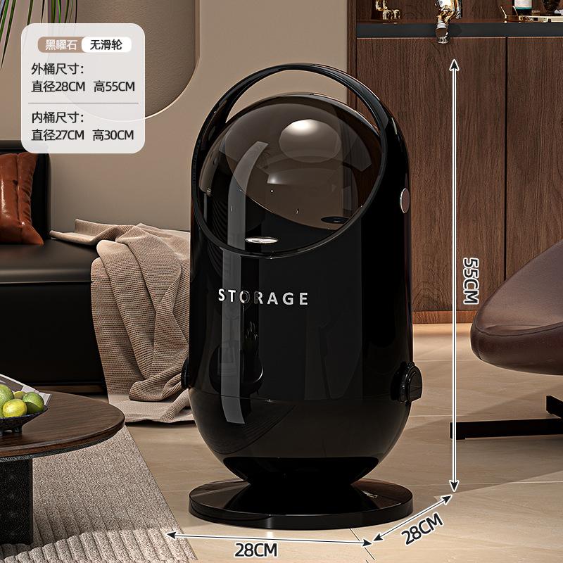 Updated Premium Trash Bin with Lid Rolling Wheels Stylish Design for Home Living Room Kitchen Bedroom No Bending