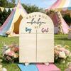 Wooden Baby Gender Reveal Voting Board with Stand Sticker Baby Gender Reveal Party Supplies Baby Gender Reveal Decors