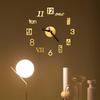 Rahmenlose 3D-Wanduhr, lautlos, Wanduhr, Aufkleber, leuchtende Digitaluhr für Zuhause