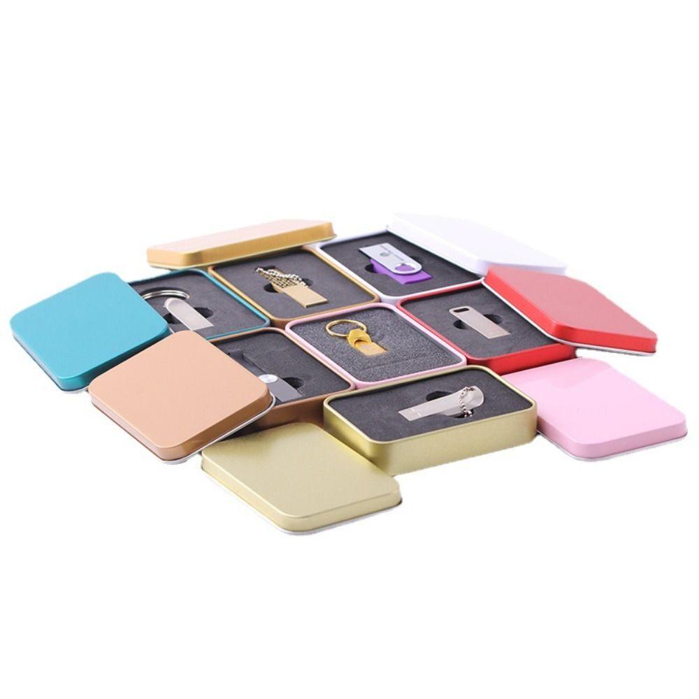 Rectangular Nail Art Display Case Empty Tinplate Storage Box  Home Use