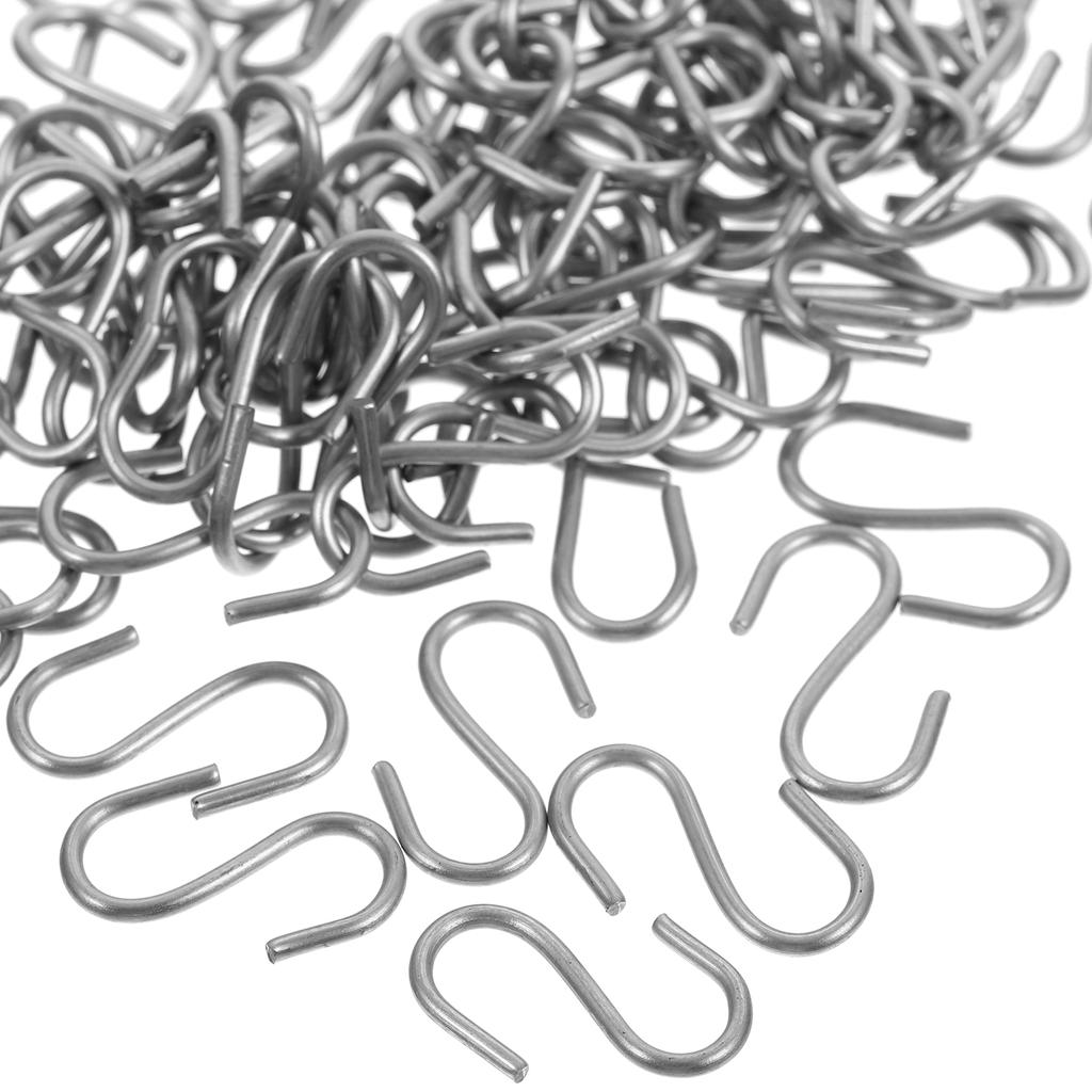 100 Pcs Silver Heavy Duty Metal S Hooks Iron Storage Hanging Small Home Wardrobe Bathroom Kitchen Reliable Hook Hat