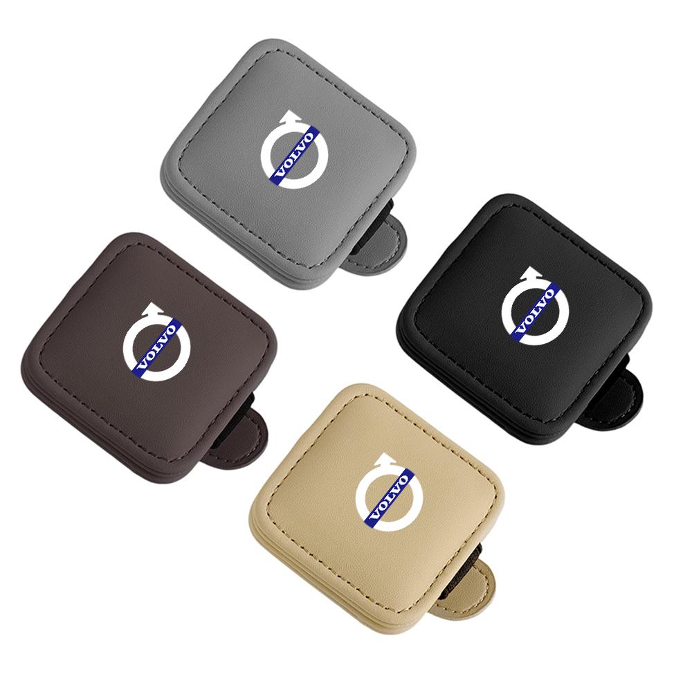 1Pcs Car Leather Glasses Clips Sun Visor Sunglasses Storage Fastener For Volvo Xc60 V50 V40 Xc90 S40 S60 S60 V90 V60 S90 Xc40