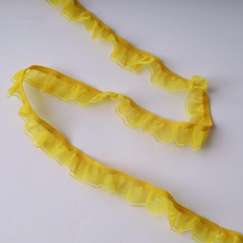 Elastic Snow Yarn Fungus Lace, Width 2cm Headband DIY Lace Decorative Cuffs Dream Pleated Baby Clothes Handmade Accessories
