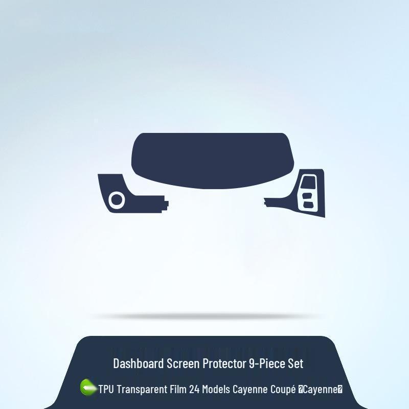 Compatible Porsche Cayenne Interior Protection Film for 25 Models: Console, Dashboard, Gear Shift, Door Sill.