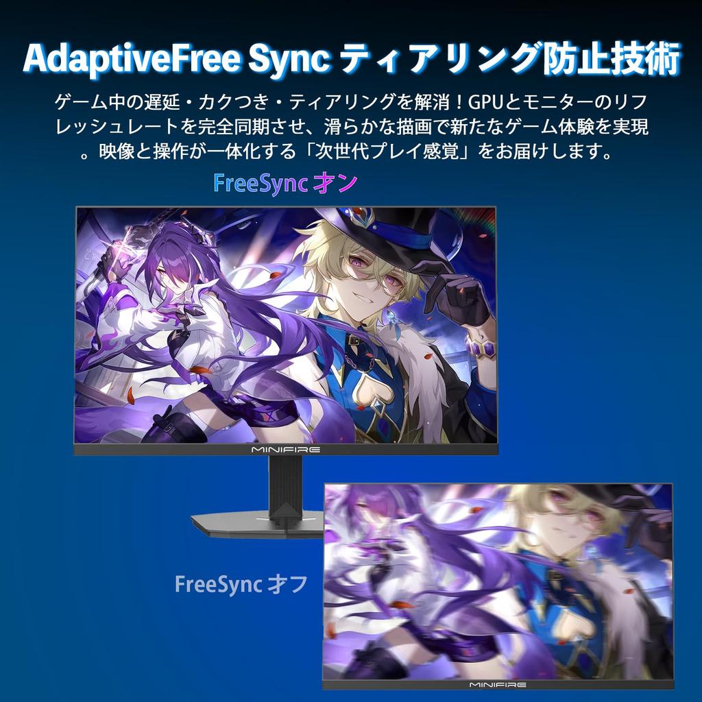 Minifire Gaming Contrast NTSC HDR Adaptive FHD VESA HDMI Port Cable Monitor, 24-inch, 160Hz, 40001 Ratio, 72%, 300cd/m², Sync, 16.7M (8 bits),