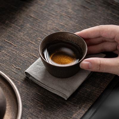 Japanese Gilded Teacup Ceramic Chinese Kung Fu Teaware Set Small Master Cup Retro Stoneware Mug Household Drinkware Tea Ceremony