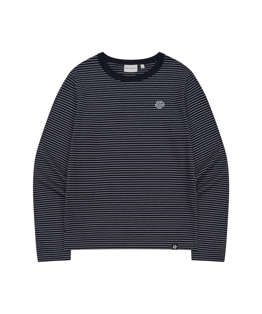 WACKY WILLY Women'S Striped Long Sleeve Navy