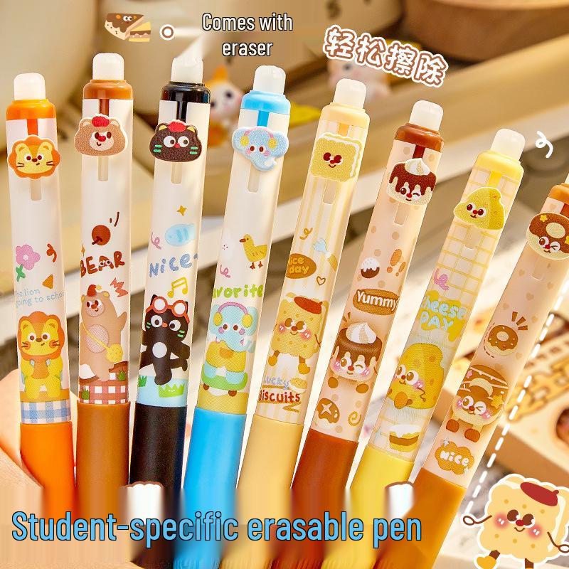 Apple Party Erasable Gel Pen: Soft Grip, Ideal for Third Graders, Promotes Correct Posture, Push-Button Design.