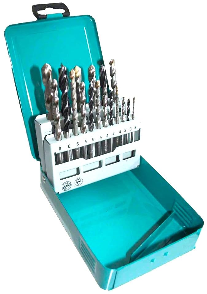 Makita Drill Bit Set D-46399 18 Pieces with Case Includes Steelworking Woodworking Concrete Drill Bits