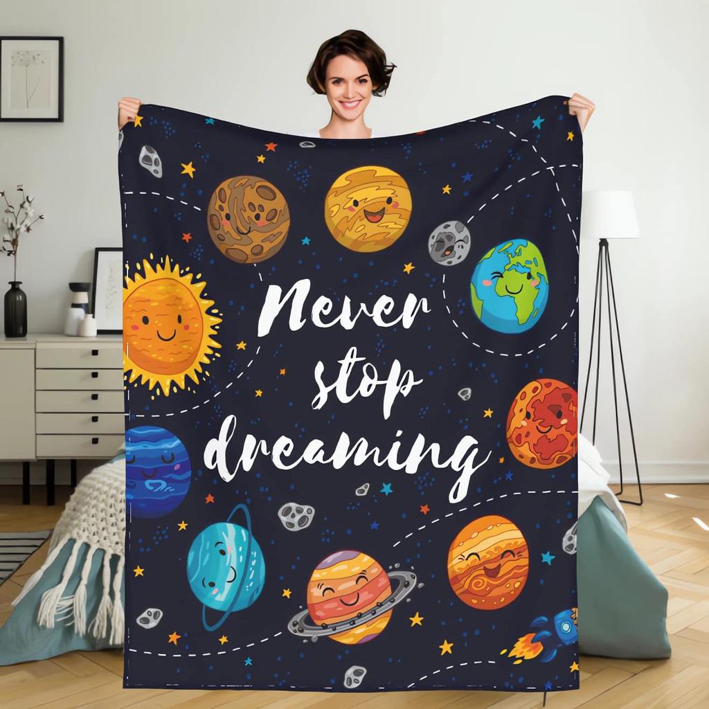 Cosmic Star Pattern Digital Printing Flannel Blanket Printing Single Layer Flannel Blanket