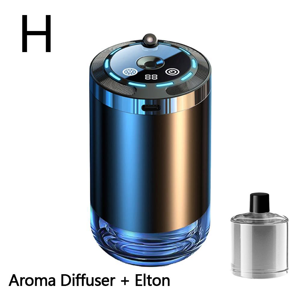Smart Car Air Freshener Aroma Diffuser 5 Modes Rechargeable Humidifier with Digital Display Starry Light Auto Odor Eliminator