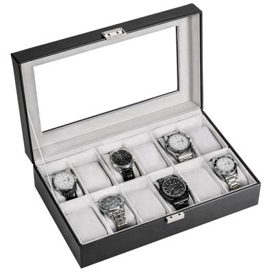 קופסת שעונים ProCase ל-12 חריצים לאחסון שעונים, מארגן מחזיק שעונים לתצוגה, עם מכסה זכוכית, לגברים, מארז לגברים, גברים,