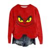 Women's Fashion Round Neck Pullover Top Long Sleeve Tee Christmas Printed Sweatshirt