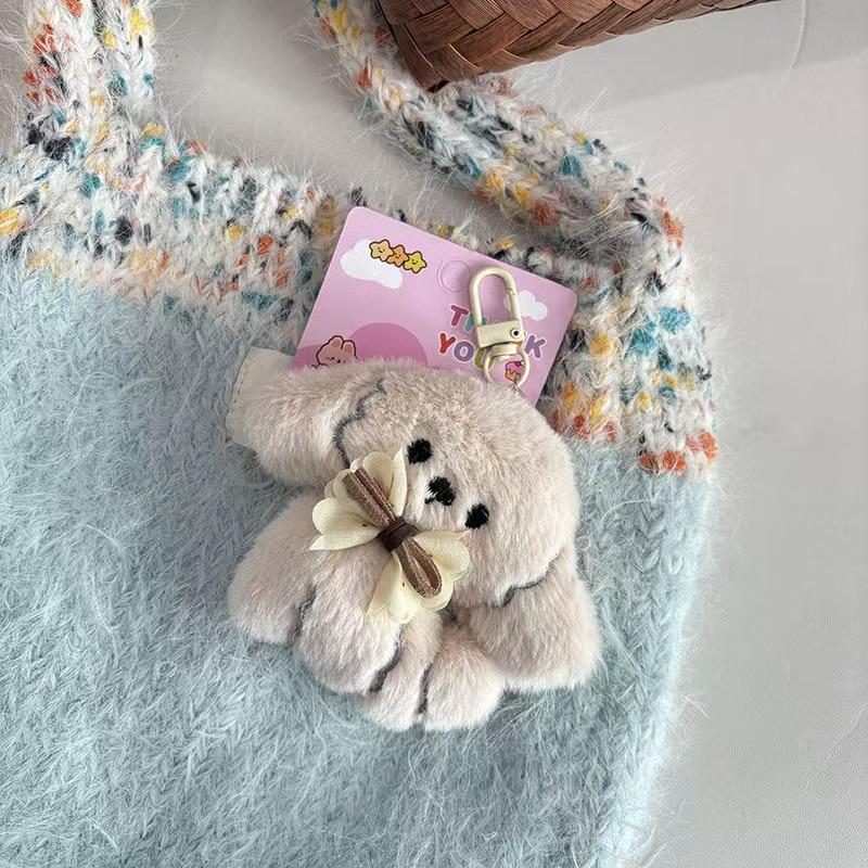 Kawaii Cute Dachshund Keychain Doll Pendant Cartoon Puppy Locking Keyring Couple Key Holder Lovely Backpack Pendant Decoration Gifts