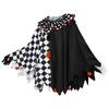 Halloween Fashion Costume With Black White Cloak Made Of Breathable Cotton For Role Play