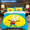 3PCS Simon the Rabbit Adventures Bedding Set 2D Printing (Includes 1 Duvet Cover + 2 Pillowcases Coreless), Bedroom decor,Fan Gift