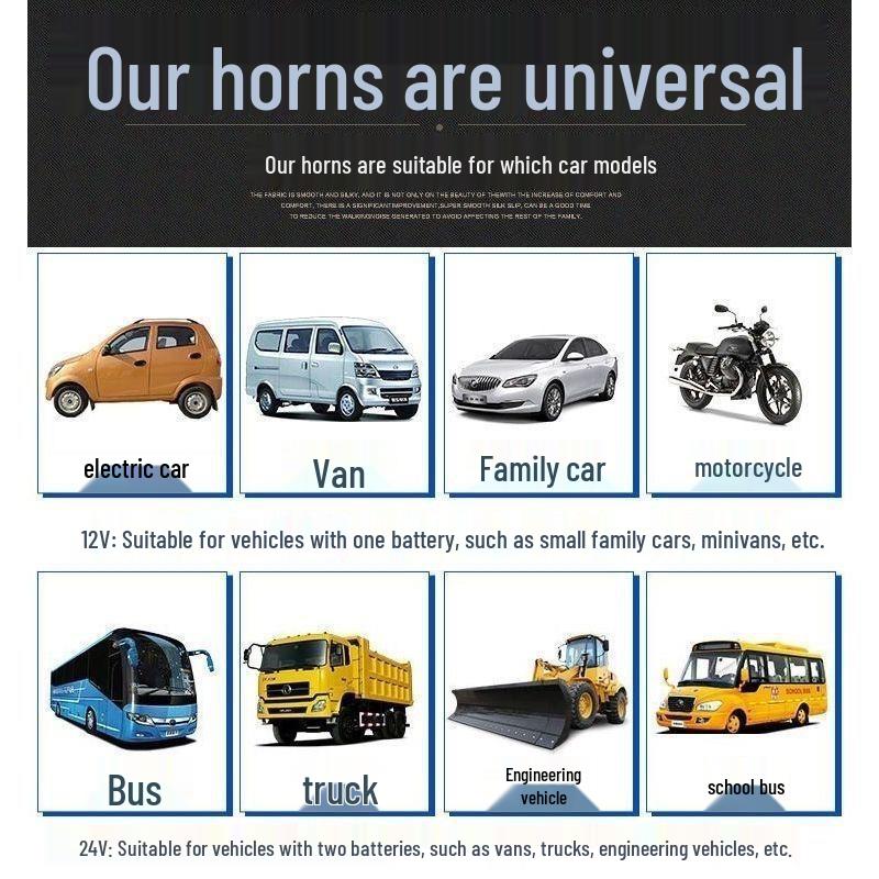 Universal Waterproof Super Loud Snail Horn for Cars, Motorcycles, and Trucks (12V/24V)