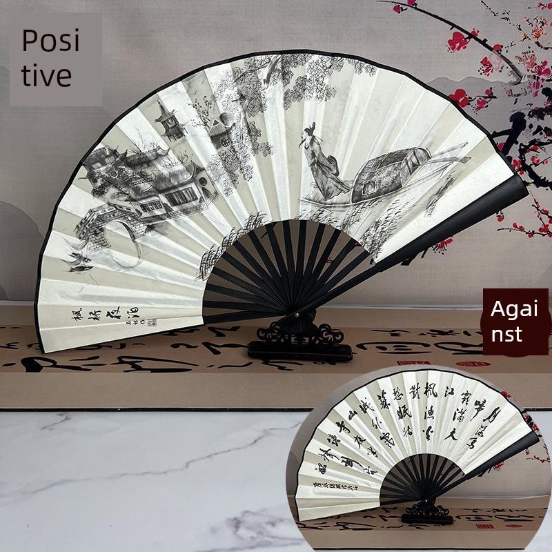 Silk Cloth Fans, Blank Folding Fans, , Custom Drawing and Calligraphy Fans, Men's Chinese Style, Ancient Style, Advertising, Calligraphy Fan, White
