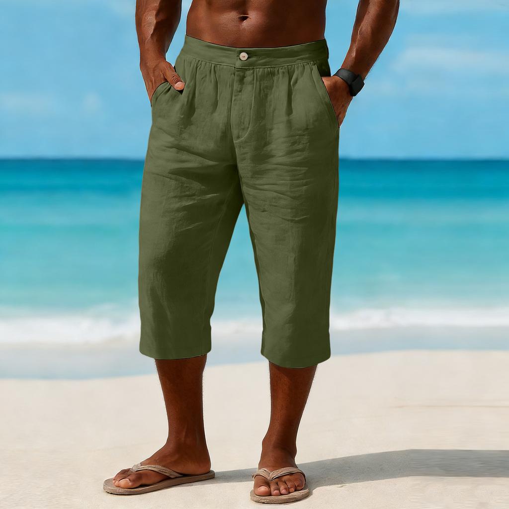 Pantaloni a gamba dritta cropped sportivi e casual da uomo