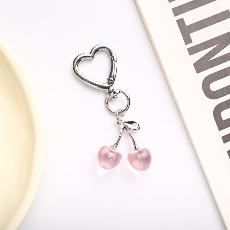 1 Piece Kawaii Cherry Bag Purse Charms Pendant Cute Cherry Keychain For Women Car Keys Decoration Gifts Stuff Accessories