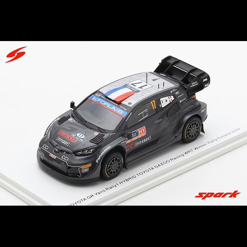 Spark Toyota GR Yaris Rally1 2024 Rally Finland Winner Ogier Finished Model with Sponsor Logos Purpose Diecast 1/43 #17 S. (General Car)