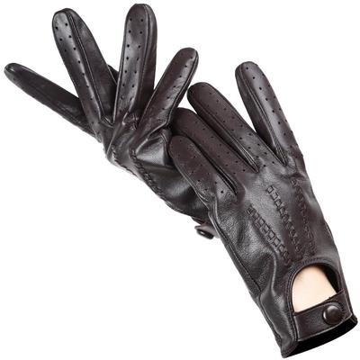 Guantes de Hombre de Alta Calidad piel de oveja Cálidos Invierno modas Pantalla táctil Guantes de cuero 2003
